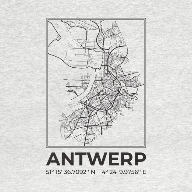 Antwerp minimalist map by R4Design